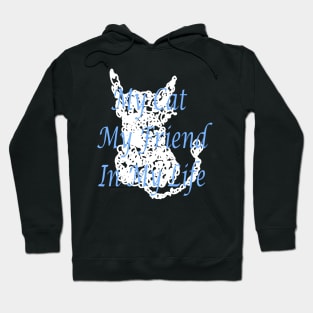 Scribble White Cat Hoodie